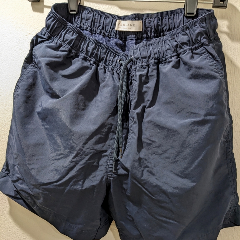 The Swim Short from Everlane: small, navy, 5" inseam
